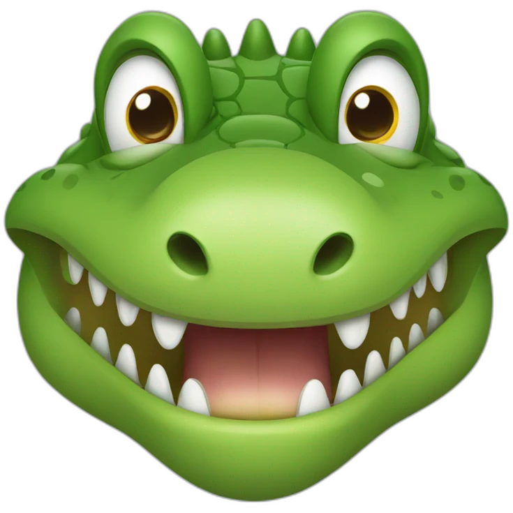 Crocodile biting lip emoji