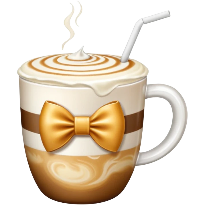 Ein  Latte einer Schleife oben drauf emoji