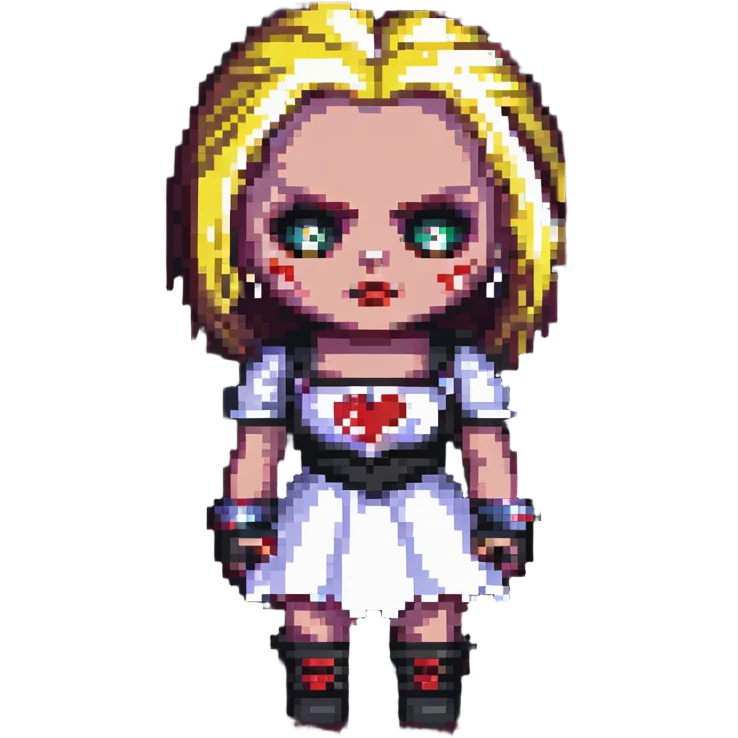 Chucky's bride in pixel art style emoji