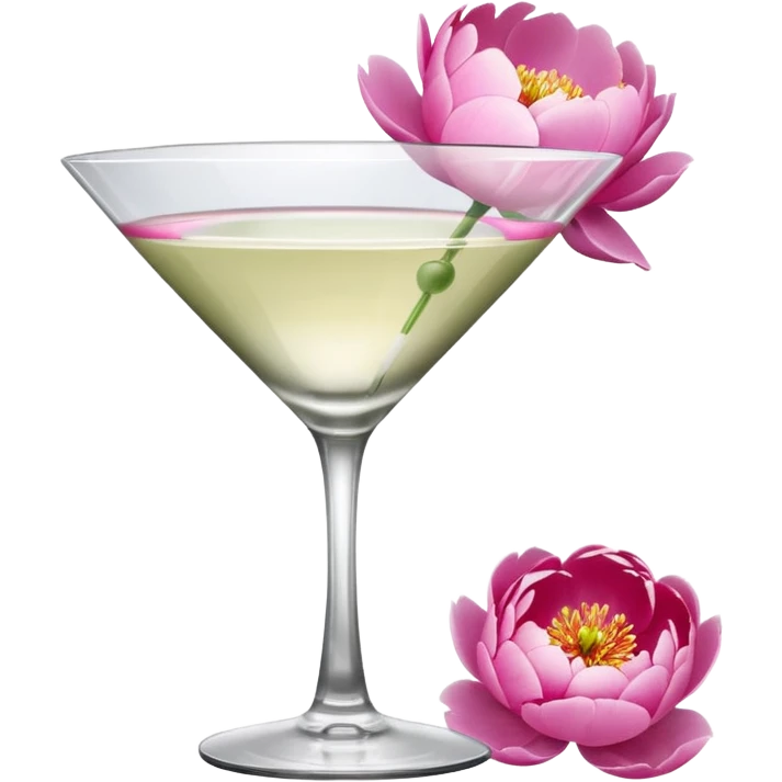 Martini with peonies emoji