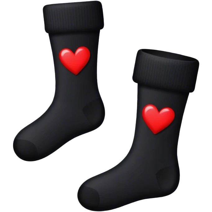 black socks with hearts emoji