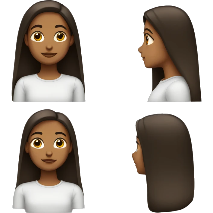 Cara color muy clara con cabello largo oscuro  emoji