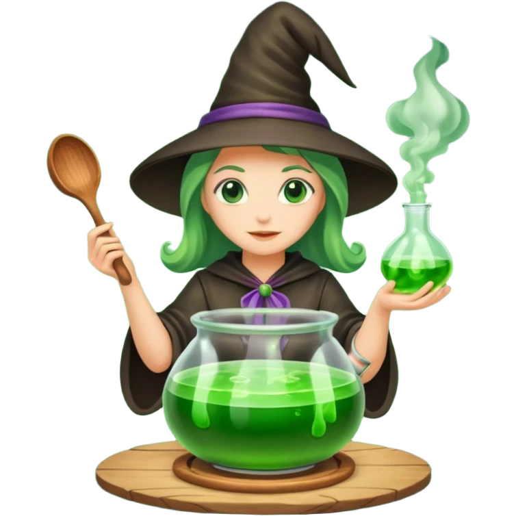green witch cooking potion emoji