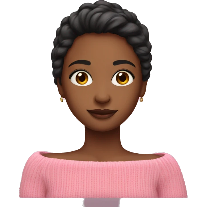 Girl in off shoulder pink sweater emoji