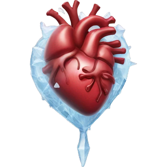 A human heart frozen emoji