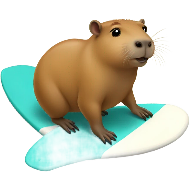 Capybara on a surfboard emoji