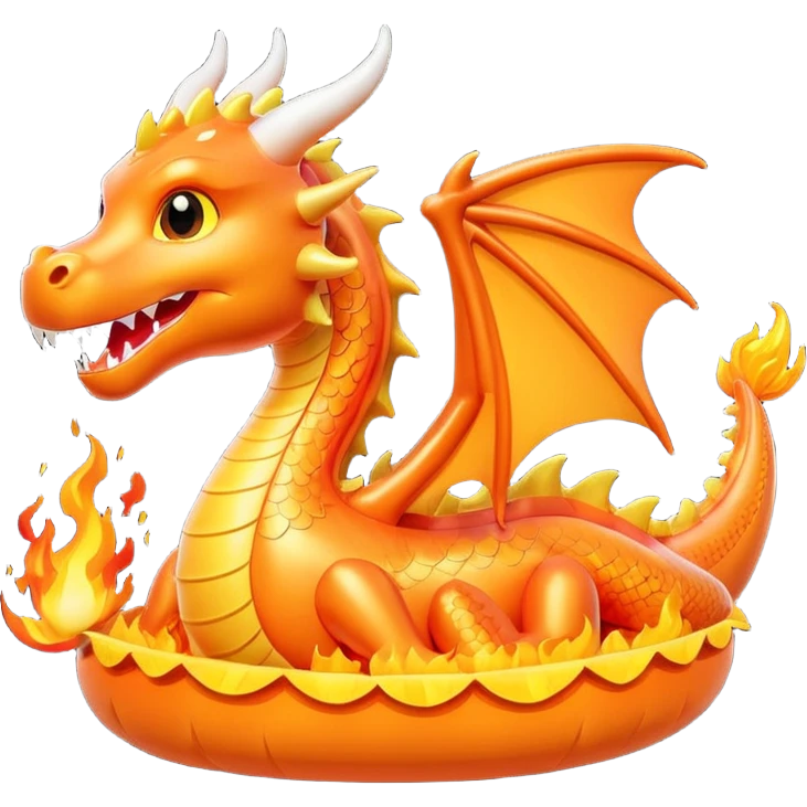 Dragon Float with Fire Design emoji