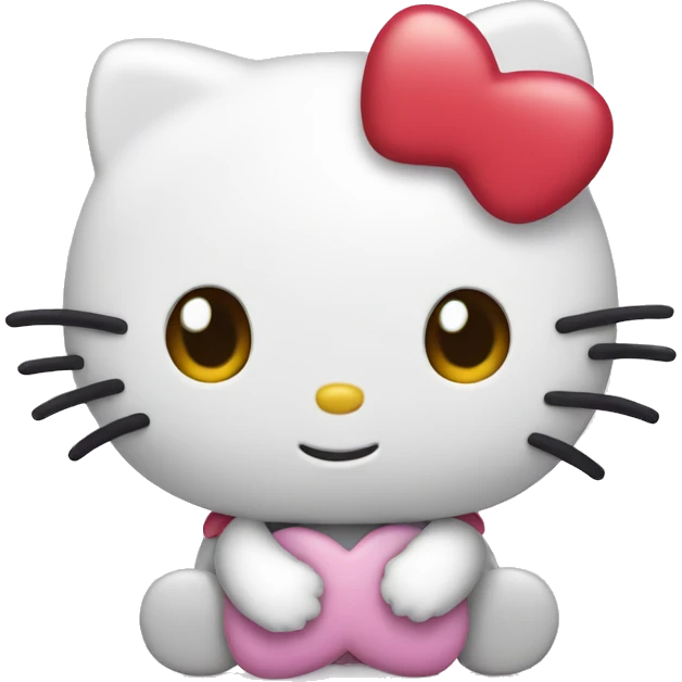 hello kitty with heart emoji