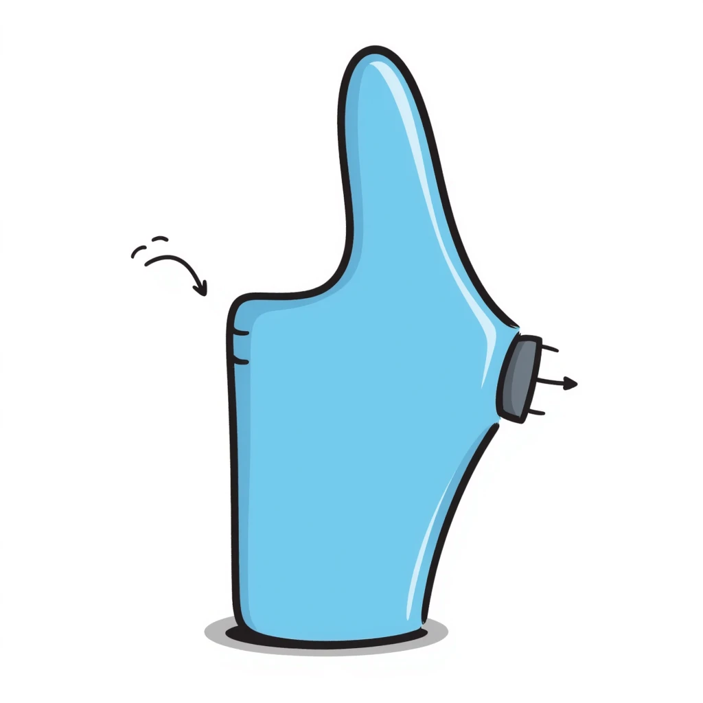 Hand-drawn simple blue VO2 max mouthpiece for exercise testing emoji