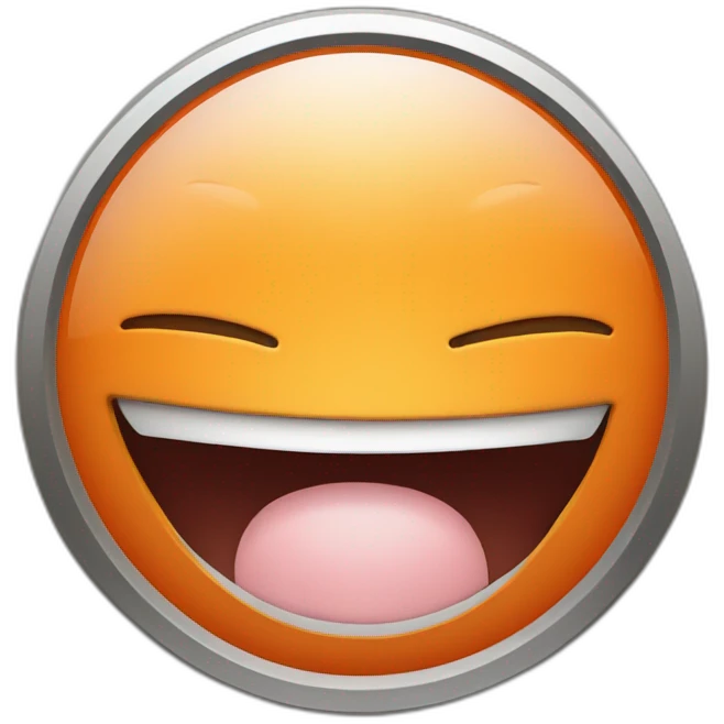 clock of the color orange with eyes and mouth smiling emoji