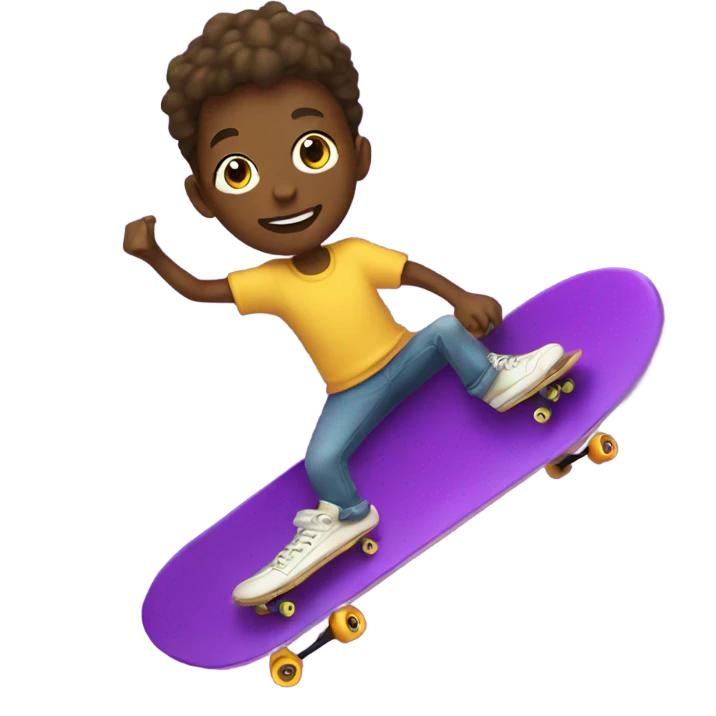 Boy riding eggplant as skate board  emoji