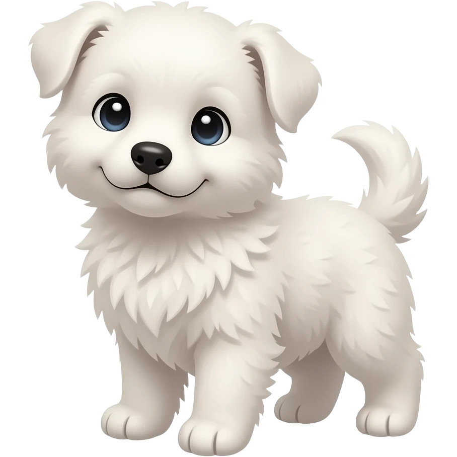 A cute white puppy emoji
