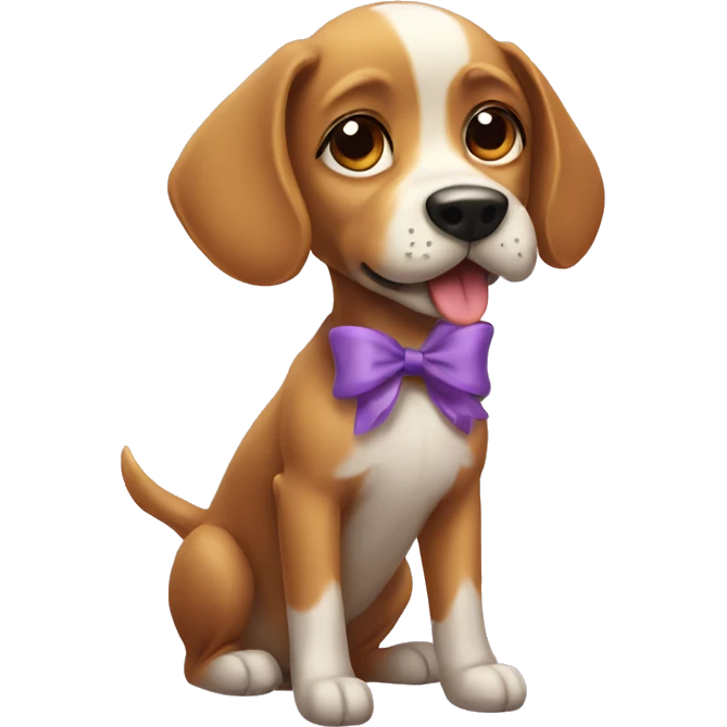 Dog with bow emoji