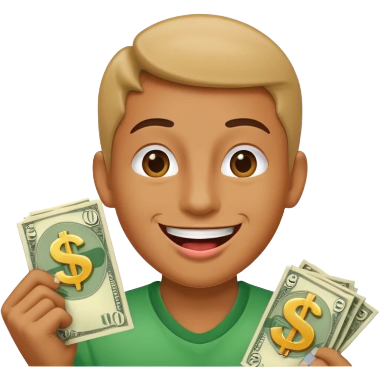create happy smile with money tongue emoji