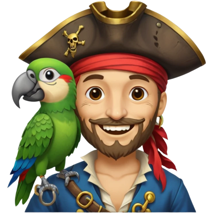 pirate and parrot emoji