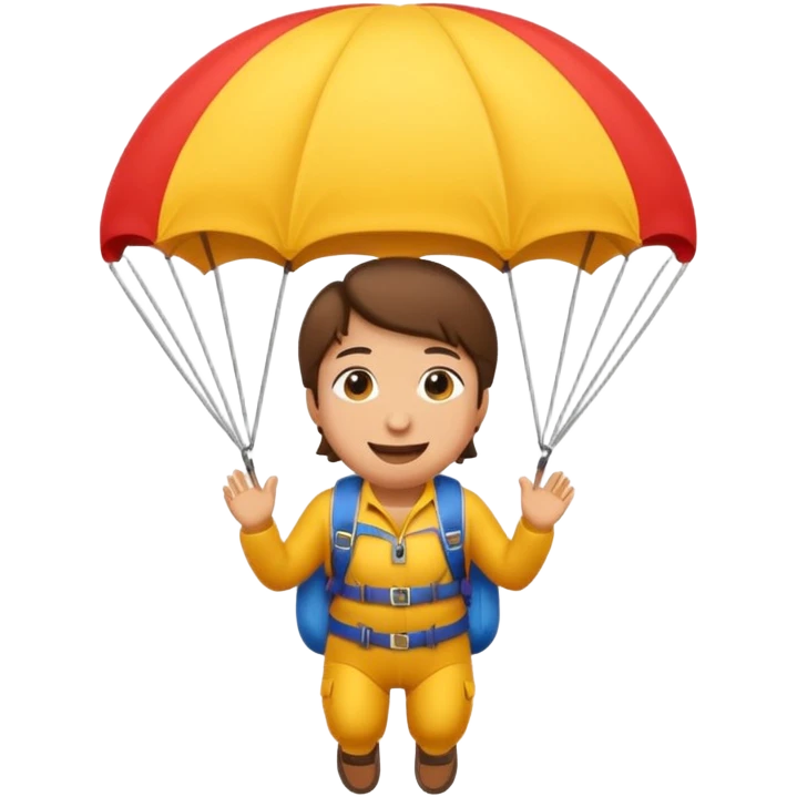 Erstelle mir einen Fallschirmspringer im emoji style emoji