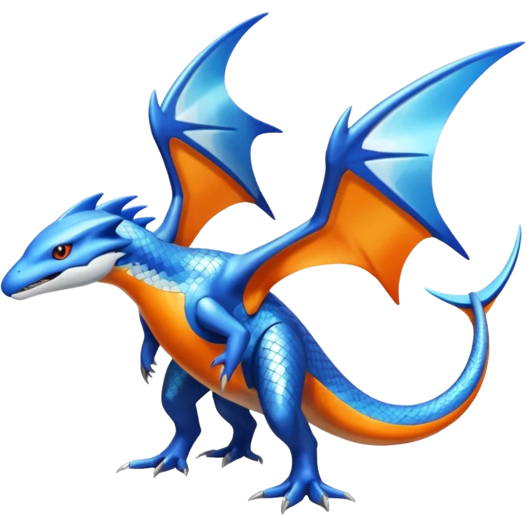 Shiny Glossy Oily Futuristic Latios-Gabite-Amaura-Salandit-Helioptile-fusion (full body) emoji