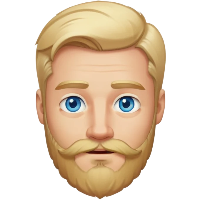 blond man with beard and eyes squinting emoji