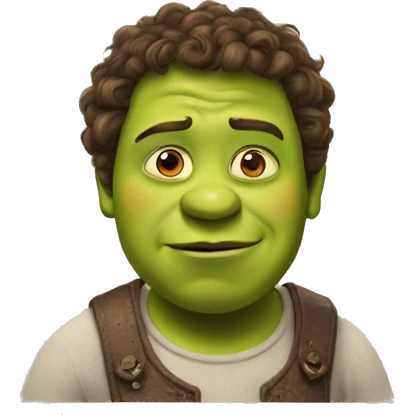 Mix of Shrek with a fat human emoji