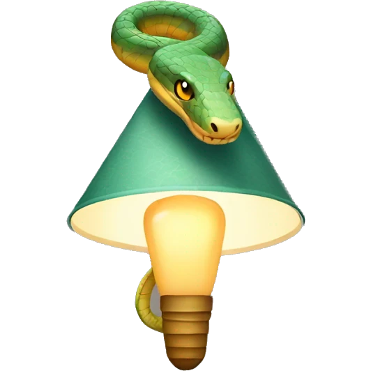 Snake with a lampshade over on its head emoji