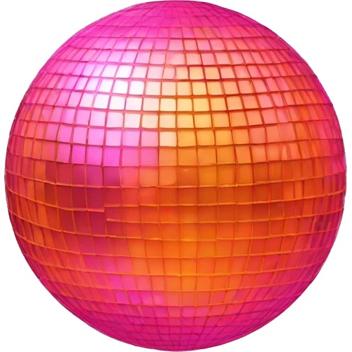 Pink and orange disco ball emoji