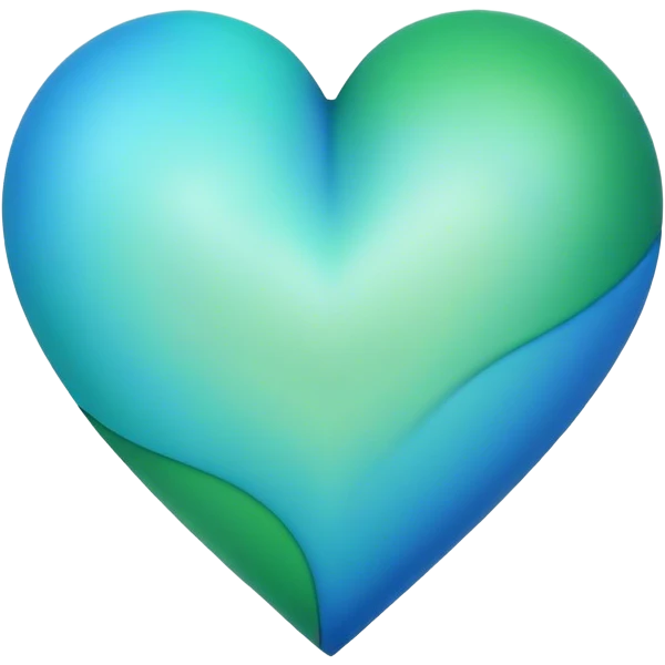 A heart made of blue and green colors emoji