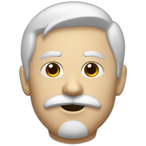 Chat blanc avec à tache noir emoji