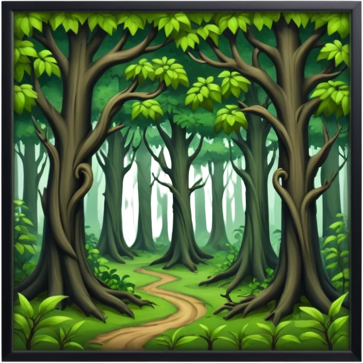 Old wold hanged in wild forest emoji