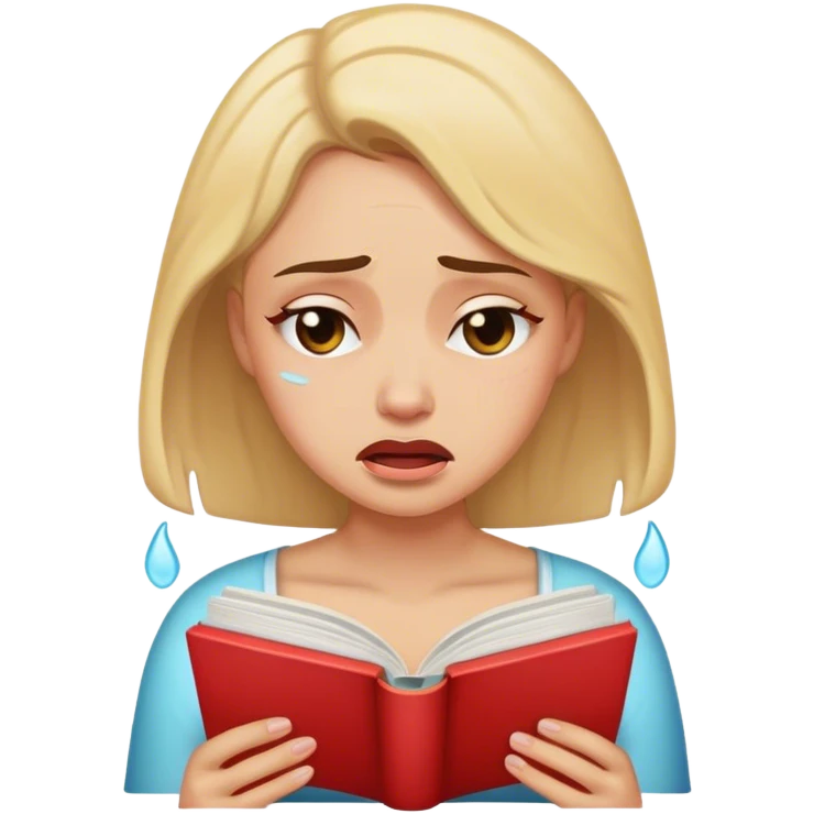 crying woman reading a romance book emoji