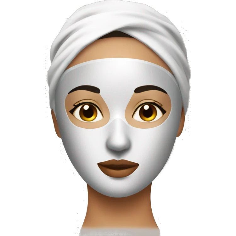 Lady with face mask spa beauty full face relaxing emoji