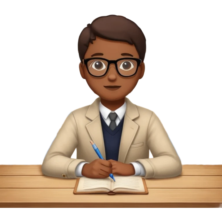 small private educational institute with table, one student emoji