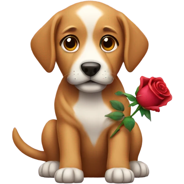Dog with a rose emoji