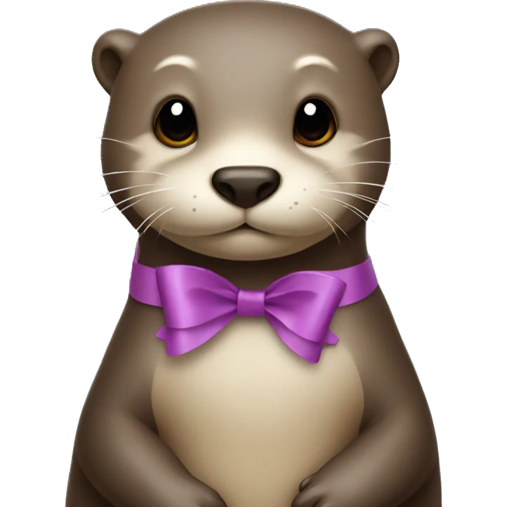 an otter with a ribbon on it emoji