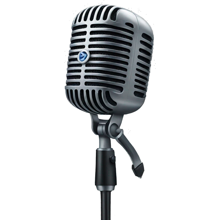 person beneath a microphone emoji