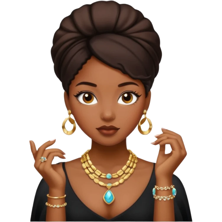 Black girl looking bougie emoji