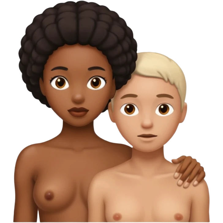Black girl sex with white man emoji
