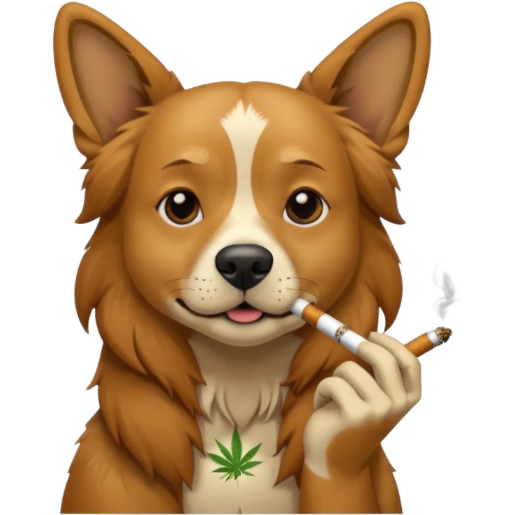 a dog smoking weed emoji