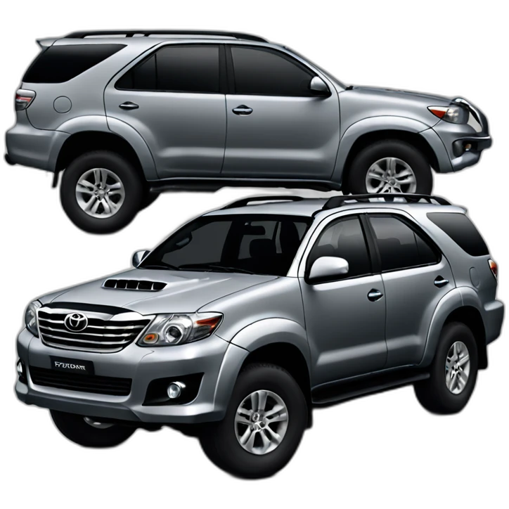 Car model Toyota fortuner 2012 Grey with black grill emoji