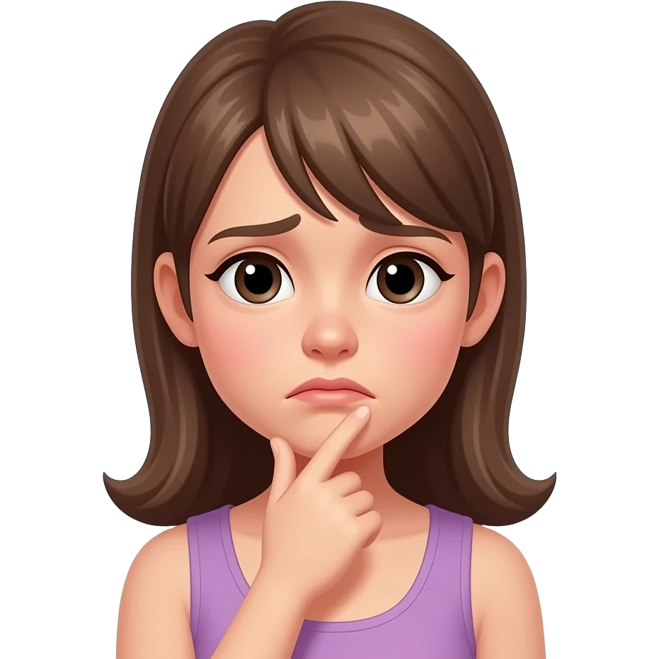 Девушка думает «я плохая» грусная расстроенная emoji