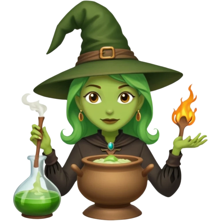 green witch cooking potion emoji