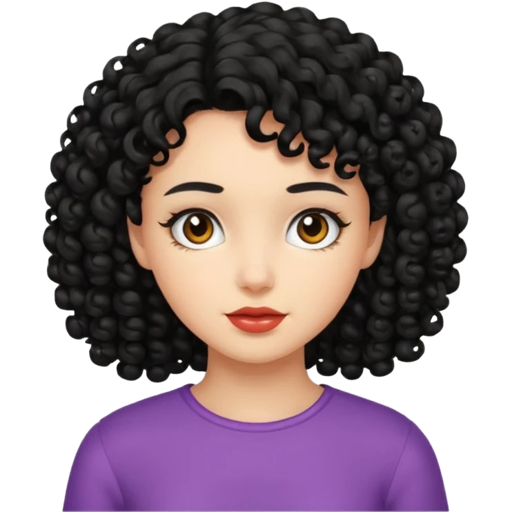 Chica con rizos color negro  emoji