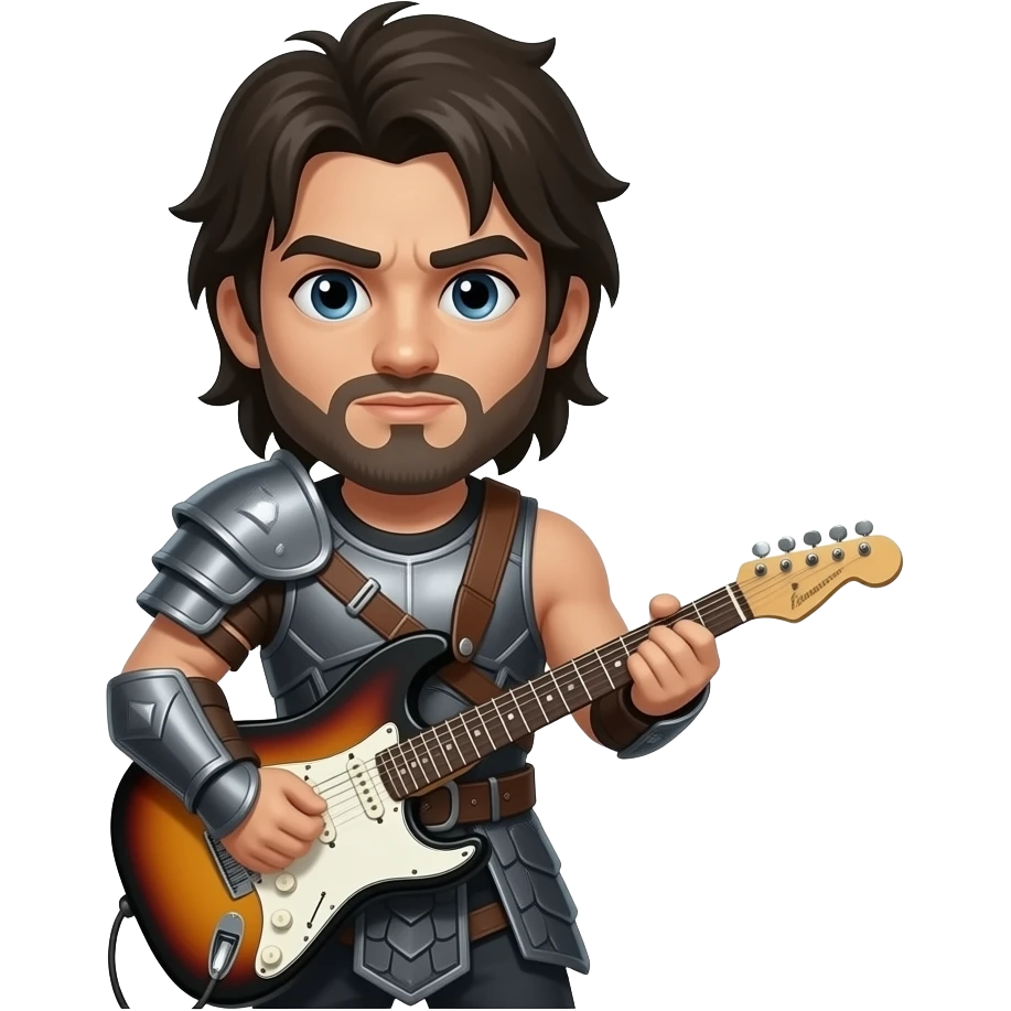 Guitar hero warrior of rock guitar emoji emoji
