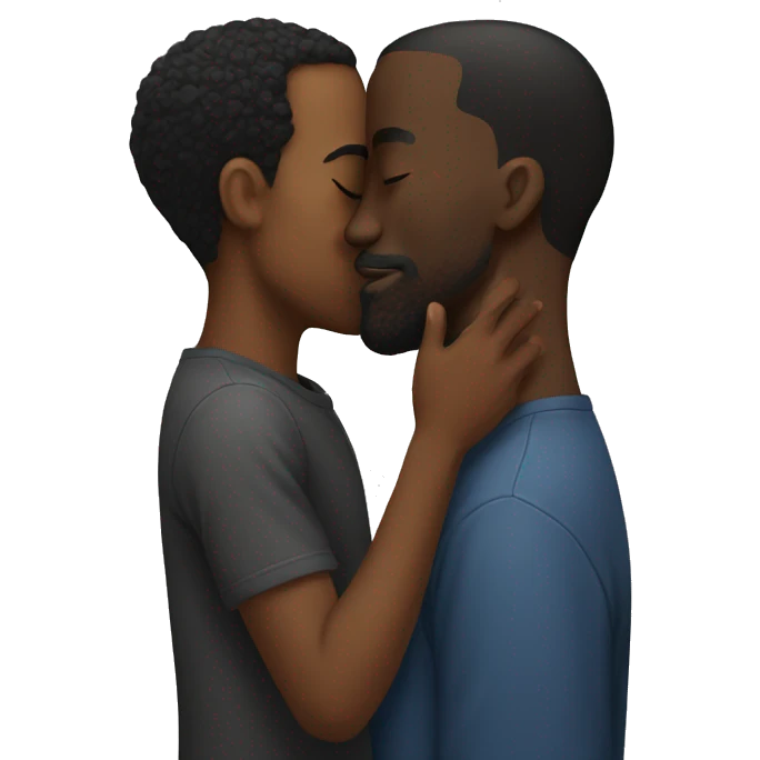 Black men kissing emoji