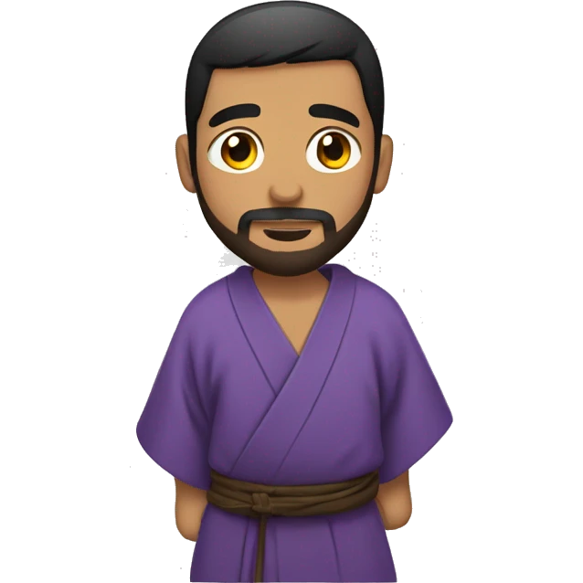 bearded Latino man with short dark hair wearing a kimono emoji