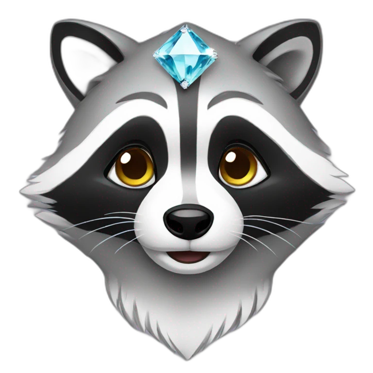 raccoon wearing diamonds emoji