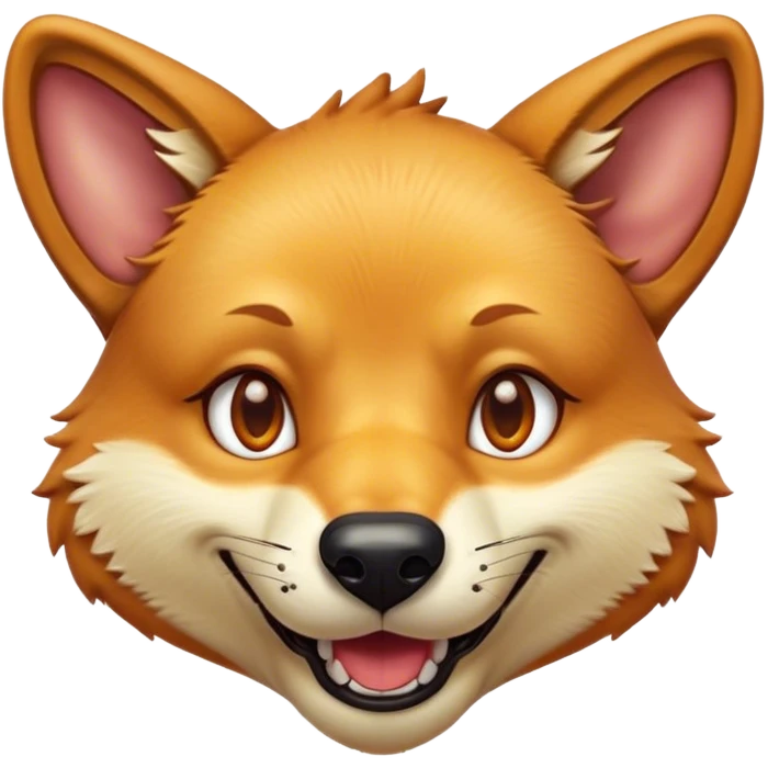 Cinematic Comical Dingo Portrait Emoji, Head tilted dramatically with an exaggeratedly amused expression, featuring a striking sandy fur with wide, expressive amber eyes full of playful disbelief, Simplified yet hilariously expressive features, highly detailed, glowing with a slightly sassy glow, high shine, dramatic yet playful, stylized with an air of cheeky outback mischief, bright and endearing, soft glowing outline, capturing the essence of a spirited and over‐the‐top dingo, so meme‐worthy it feels like it could bark its way into internet fame instantly! emoji