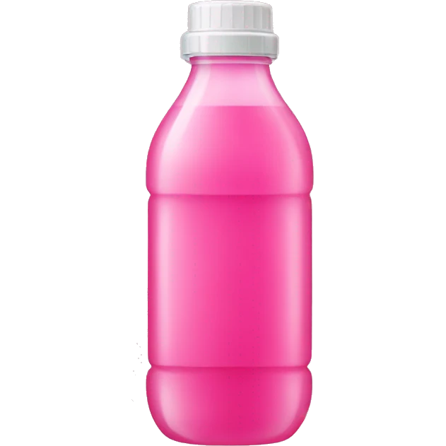 plastic bottle with crystaline pink liquid emoji
