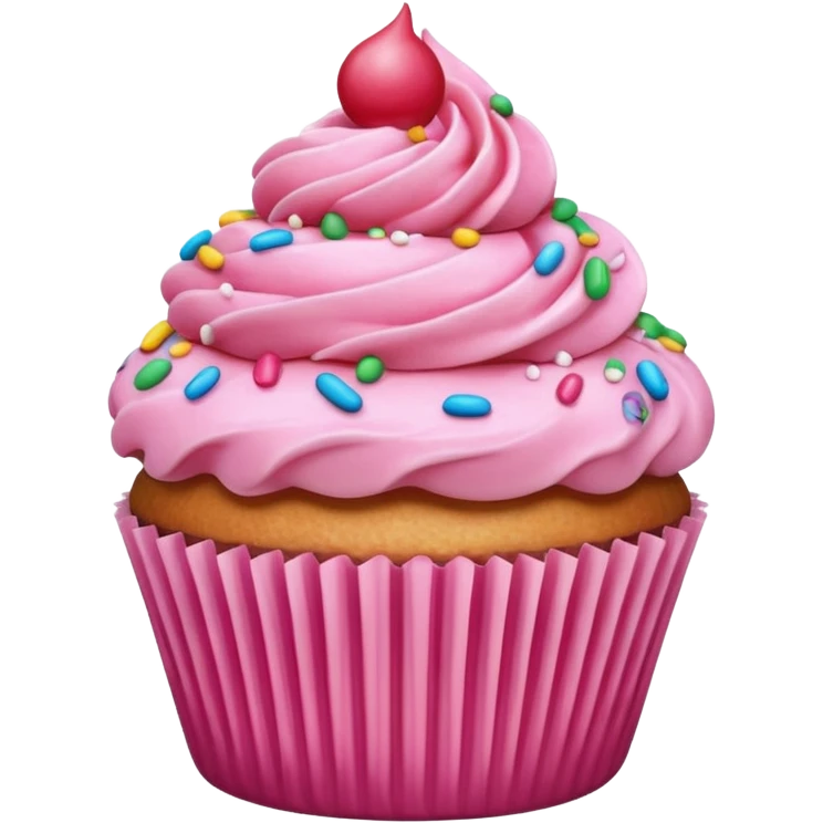 Cupcake with pink icing emoji
