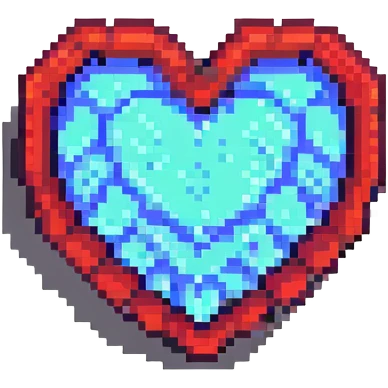 Minecraft heart half full pixel art style emoji