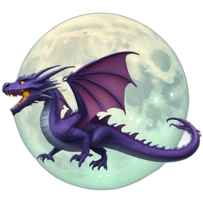 dragon in starship Orient to the moon emoji